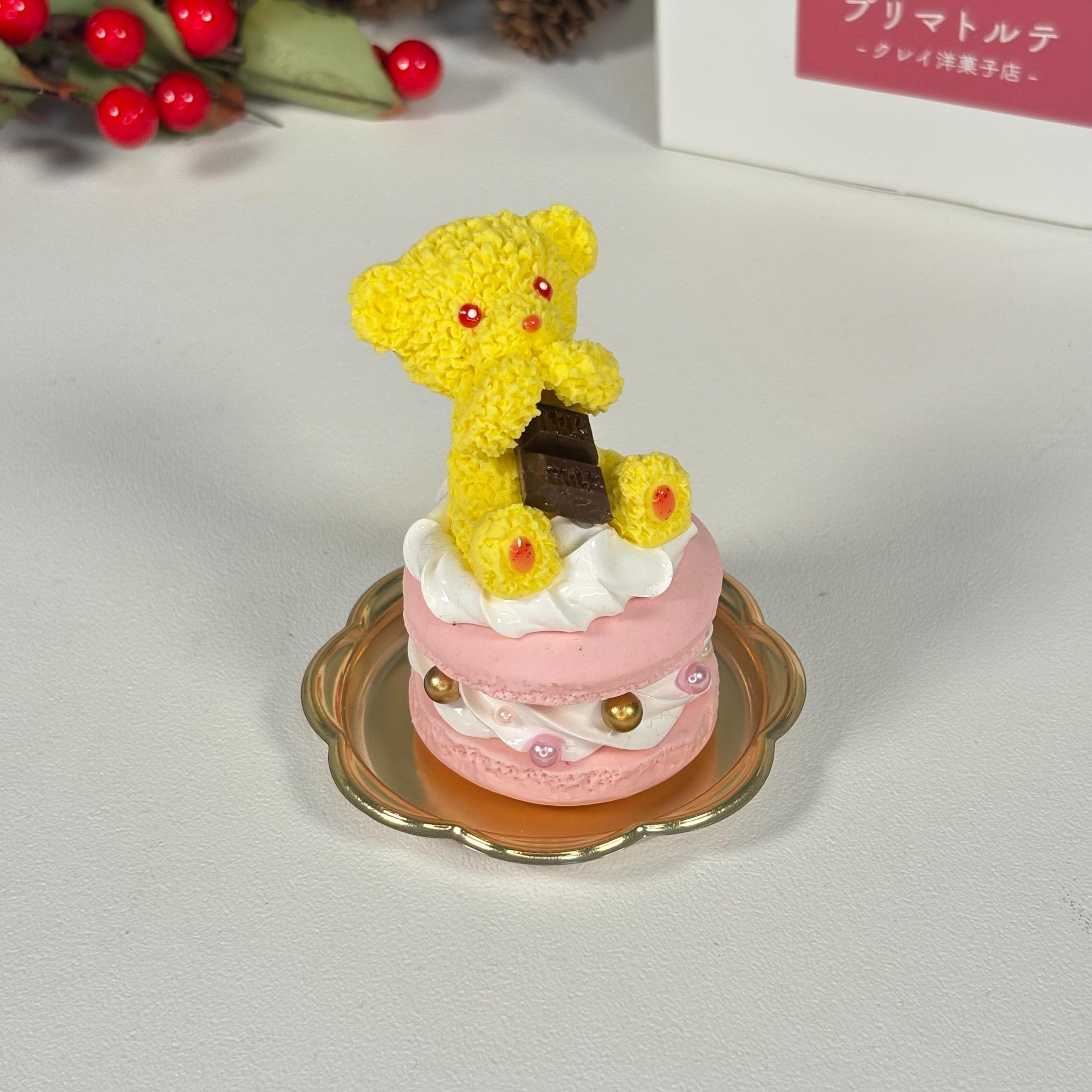 チョコクマカロンのオブジェ