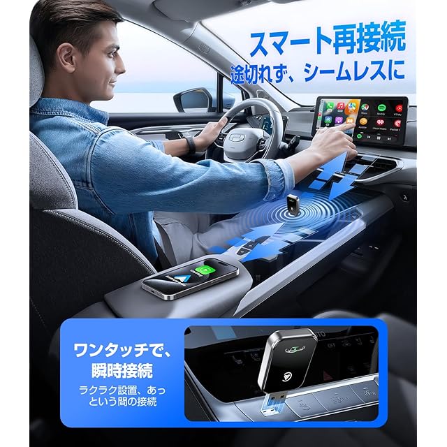 AIZEO【2025新型2in1モデル 】MINI CarPlay＆AndroidAuto ワイヤレス