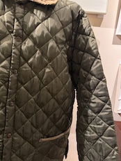 【お取り置き】1980's-90's Made in ENGLAND コーデュロイカラー キルティングジャケット / カーキ