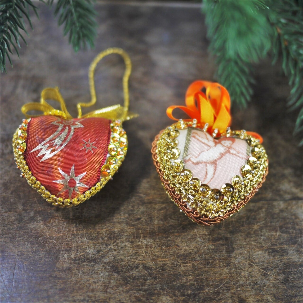 星と天使のハート2P クリスマスツリーオーナメント ドイツ | こりすの
