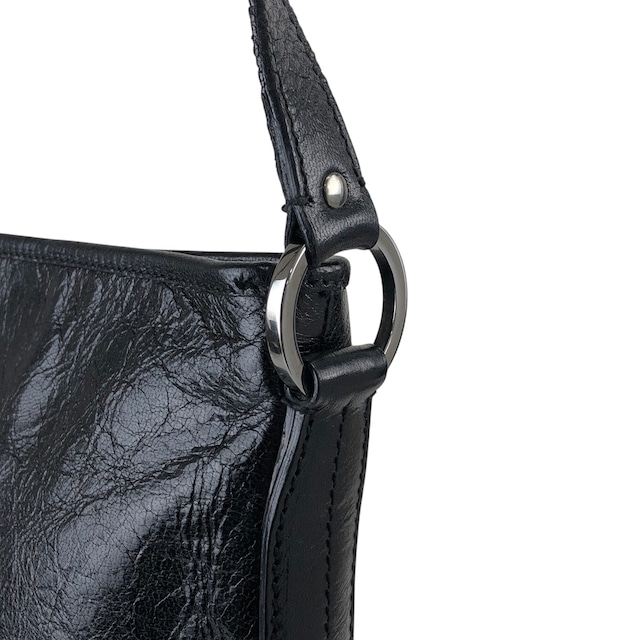 GUCCI グッチ ショルダーバッグ ブラック ロゴ レザー vintage ヴィンテージ オールド 6trb86
