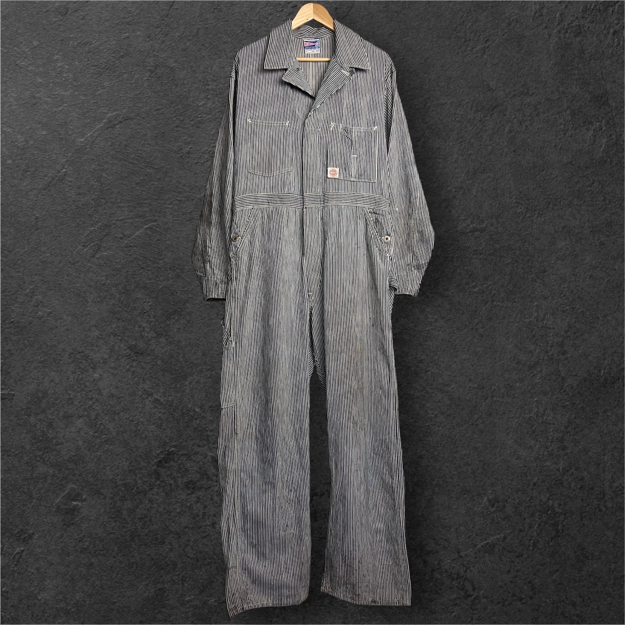 40s 50s ツナギストライプ カバーオールリメイク 1940's HEADLIGHT Hickory Stripe Coveralls 40年代 ヘッドライト