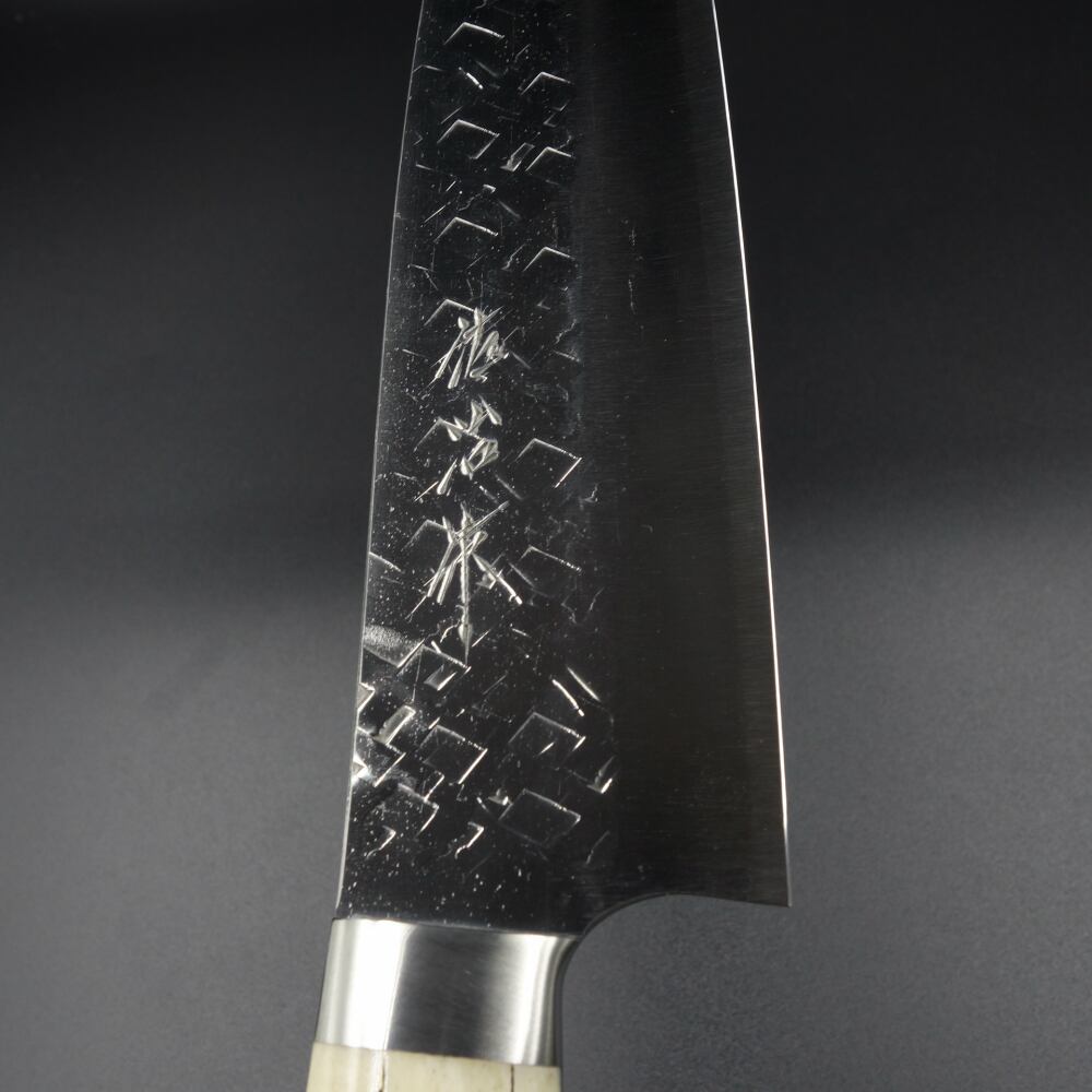 堺白鶴作　菜切　包丁　粉末ハイス鋼(SRS13) 紫檀白水牛八角柄 包丁の堺徳｜薄刃包丁 堺打刃物 白二鋼 一位八角