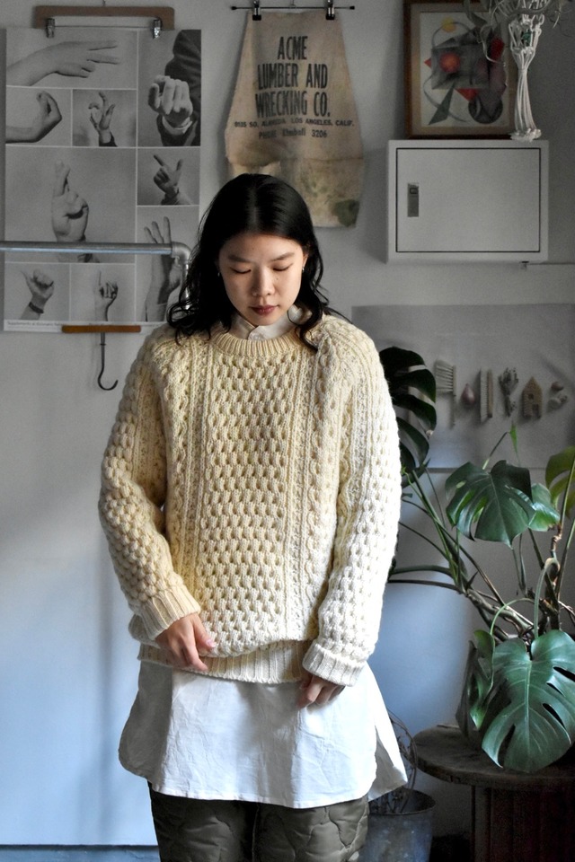 80‘s- “fisherman knit sweater“ "COUNTRY KNITWEAR IRELAND" made in  Ireland