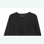 【2olor】リボンとフレアのコンビネーショントップス 《i0745》
