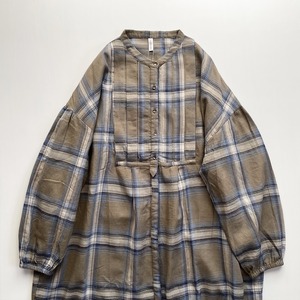 Waffle check dress (brown)