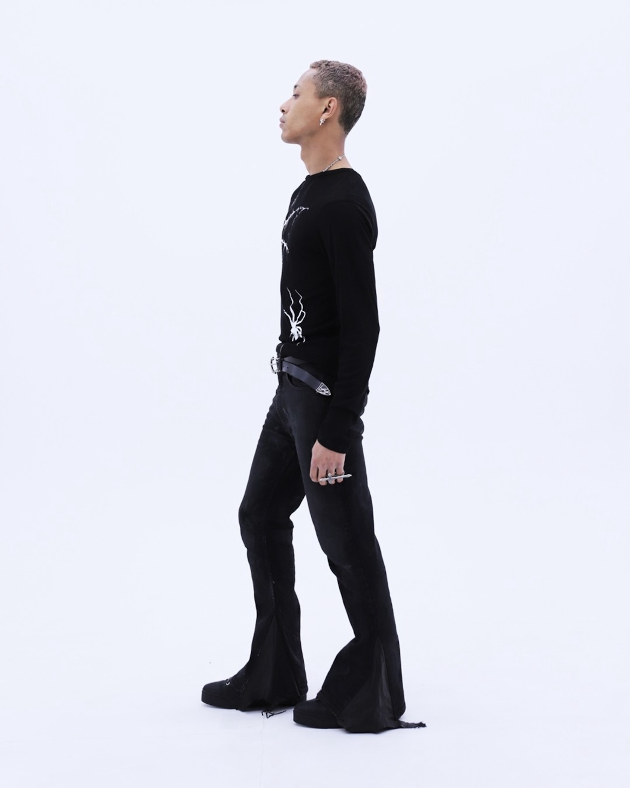 LAST NEST / spider web see-through LS t-shirts