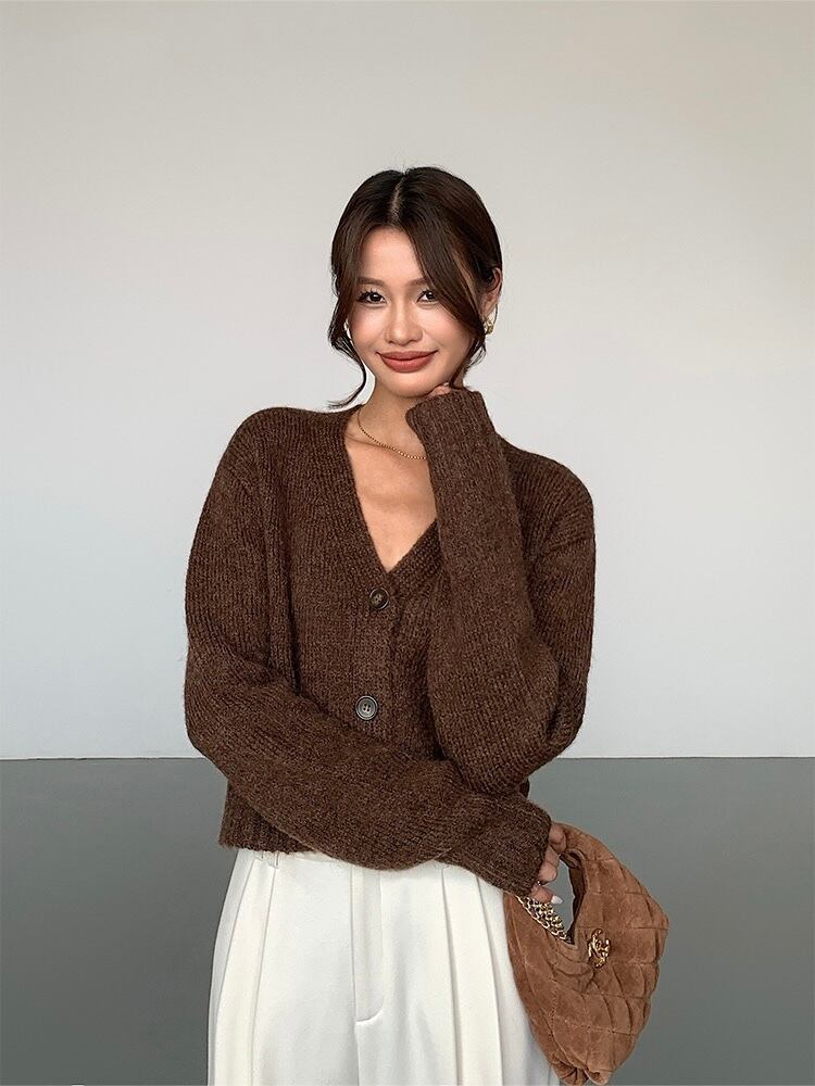 ウォームクロップドカーディガン