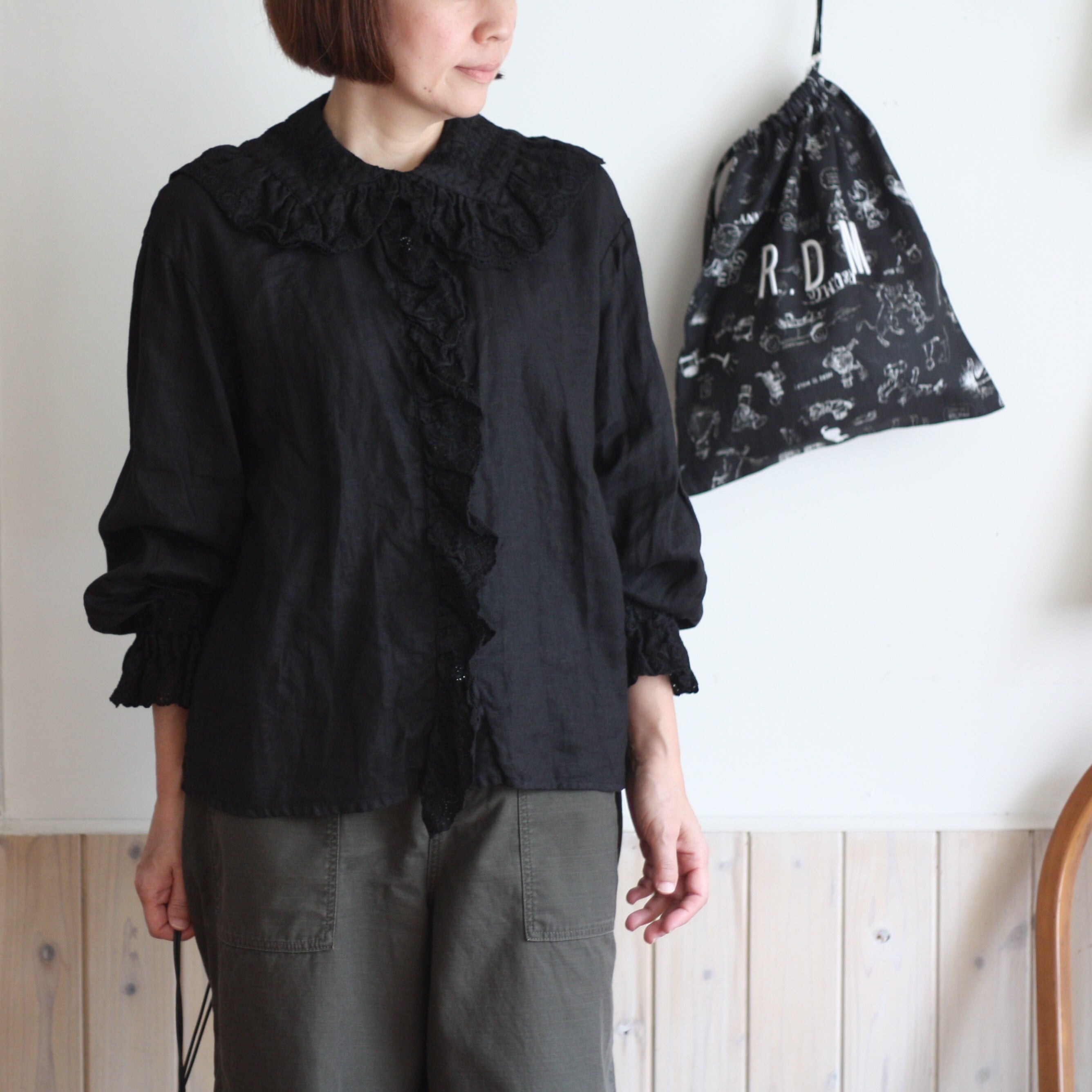 fog linen work フォグリネンワーク リネンパイピングエプロン | tous