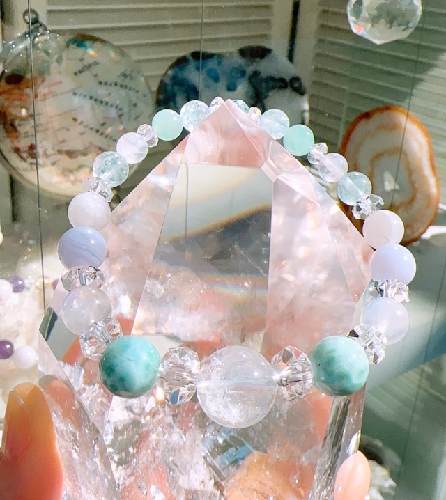 新しい出会いの風✨ラリマーのプロミスブレスレット