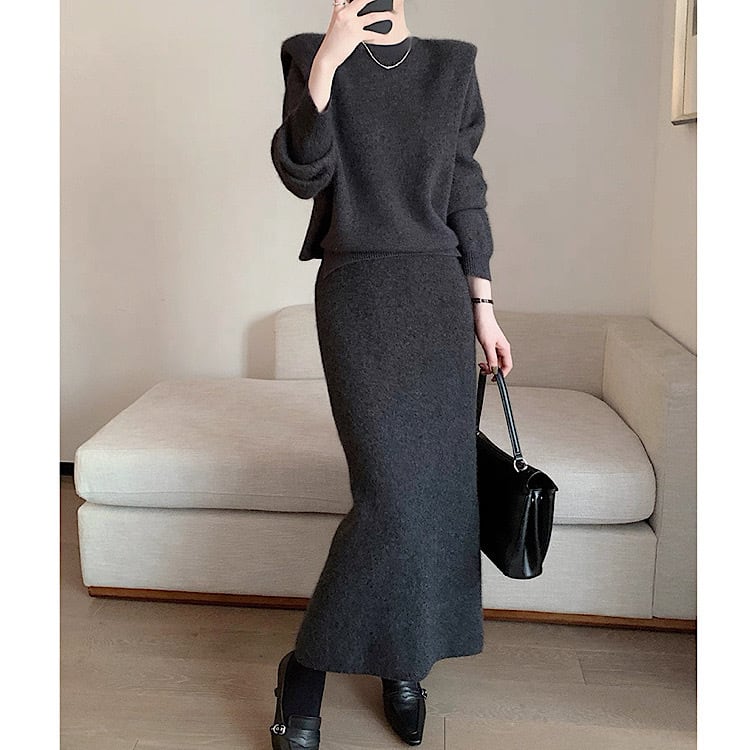 長袖 クルーネック トップス・スカート YH9679