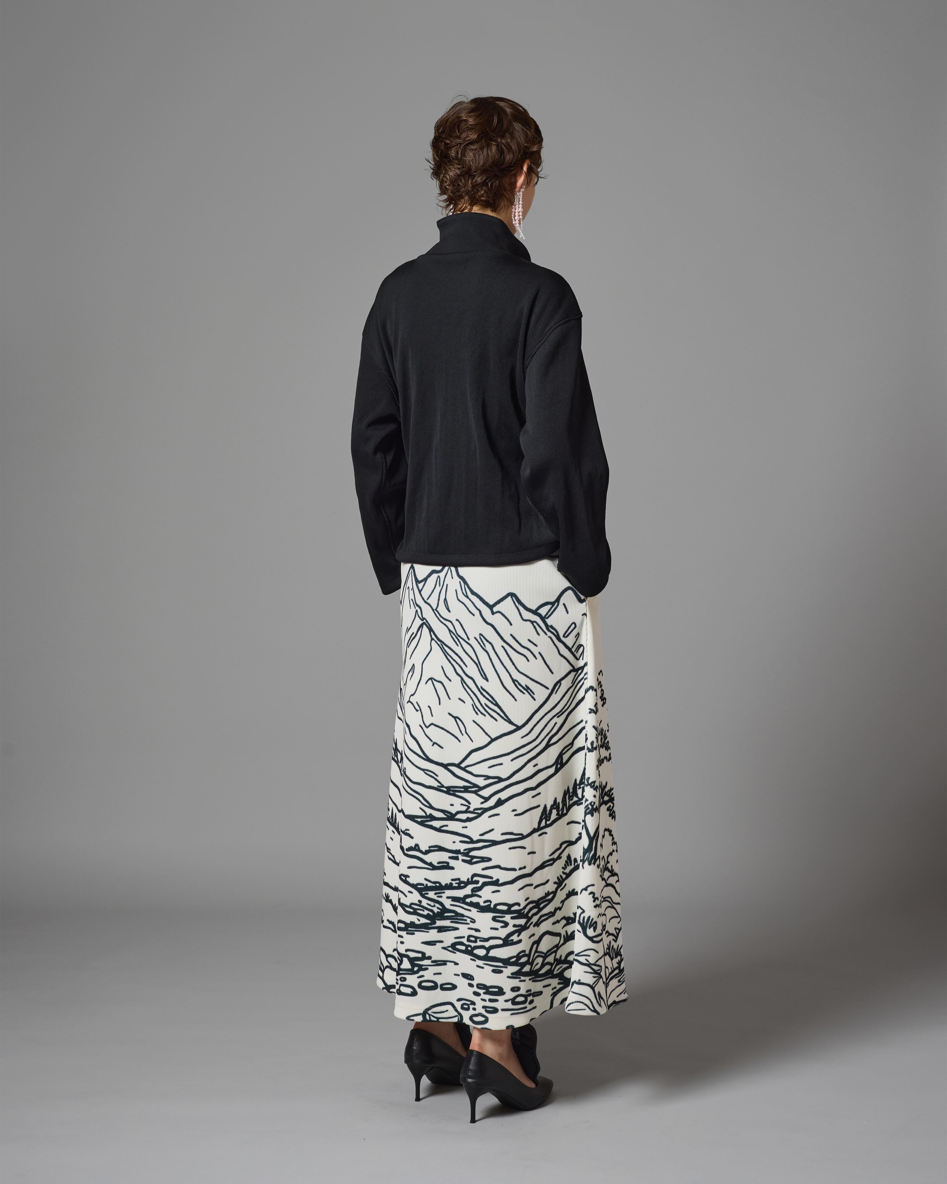 NON TOKYO ノントーキョー】 / PRINT RIB LONG SKIRT プリントリブ