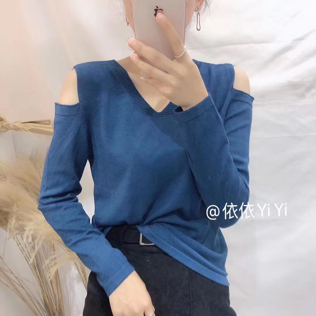 肩あき　Vネックニット　AJ111-A17