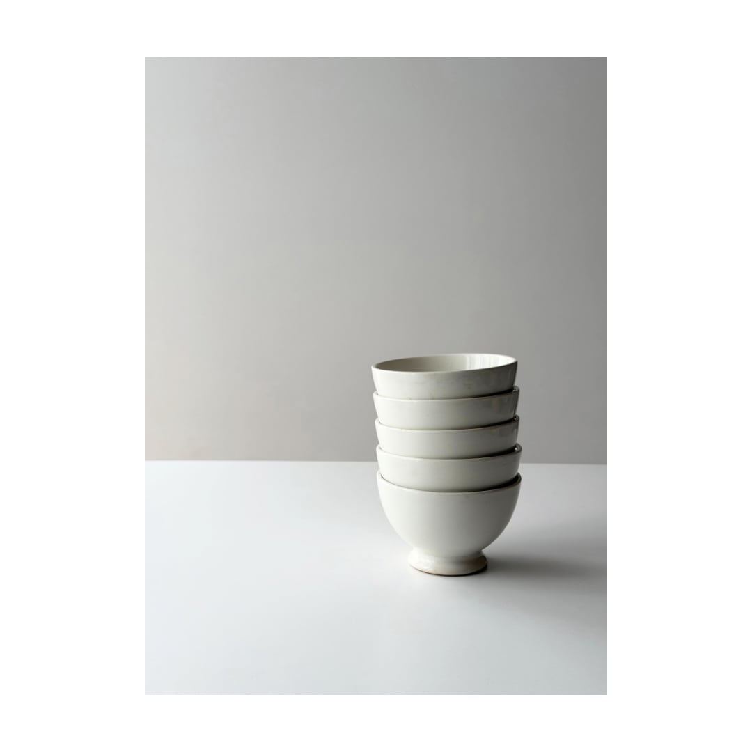 french vintage bowl / 白磁のカフェオレボウル b