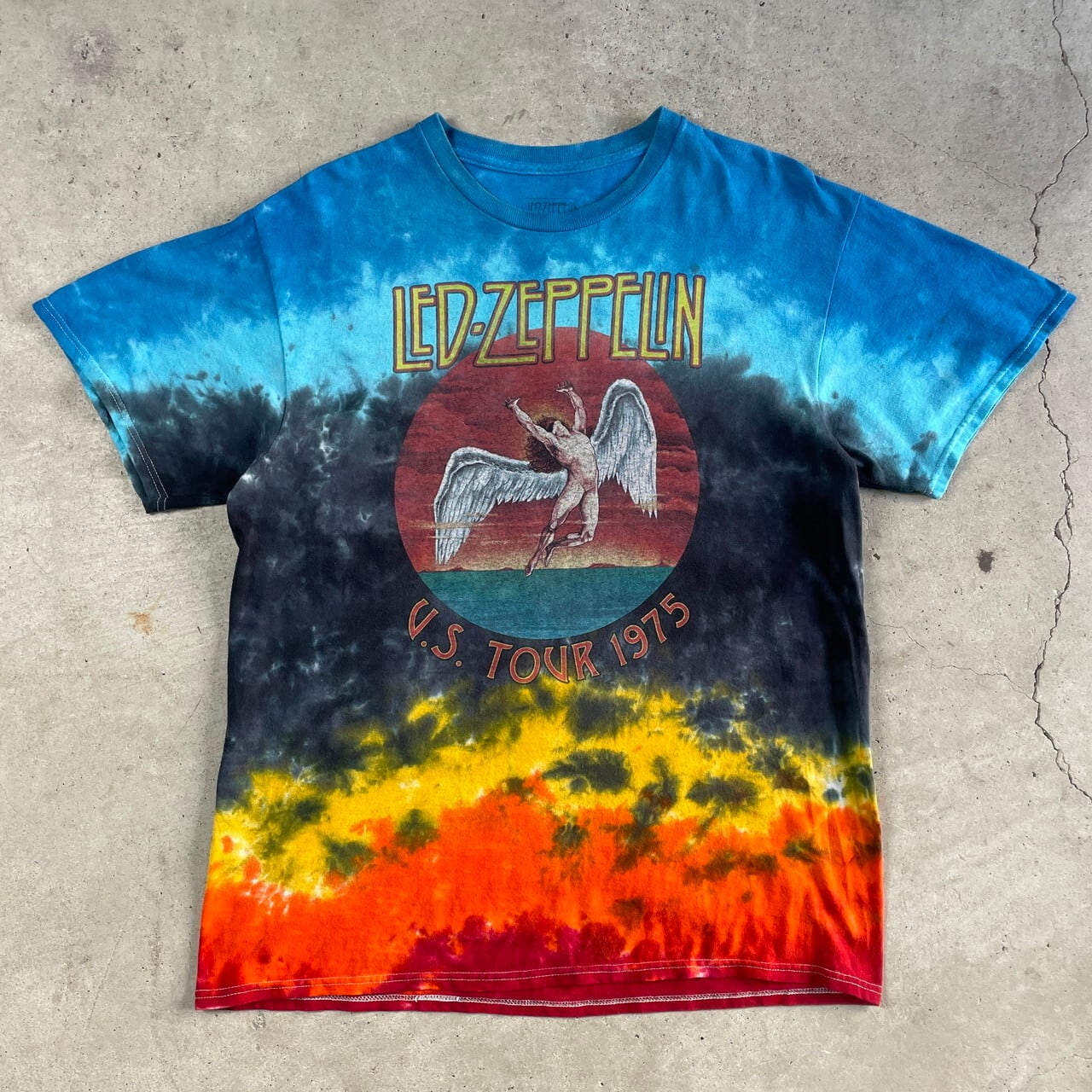 LED ZEPPELIN レッドツェッペリン タイダイ染め Tシャツ メンズL 古着 