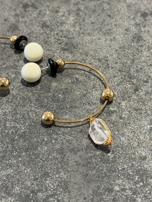 half hoop onyx drop crystal gold