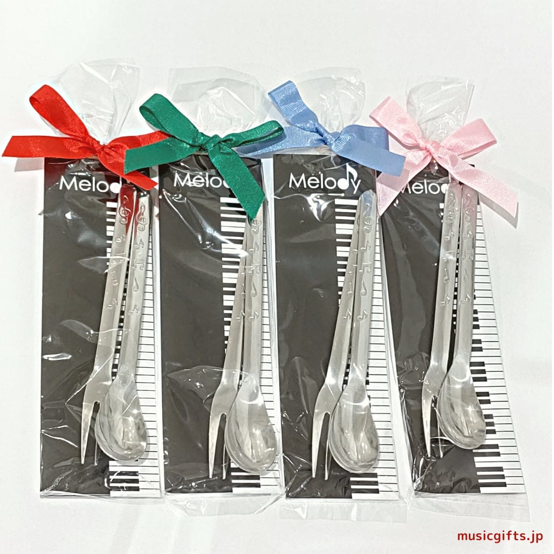 Melody スプーン・フォークセット 音符模様 音楽雑貨の店 セレナード ୨♡୧ アコーディオンファイル 82