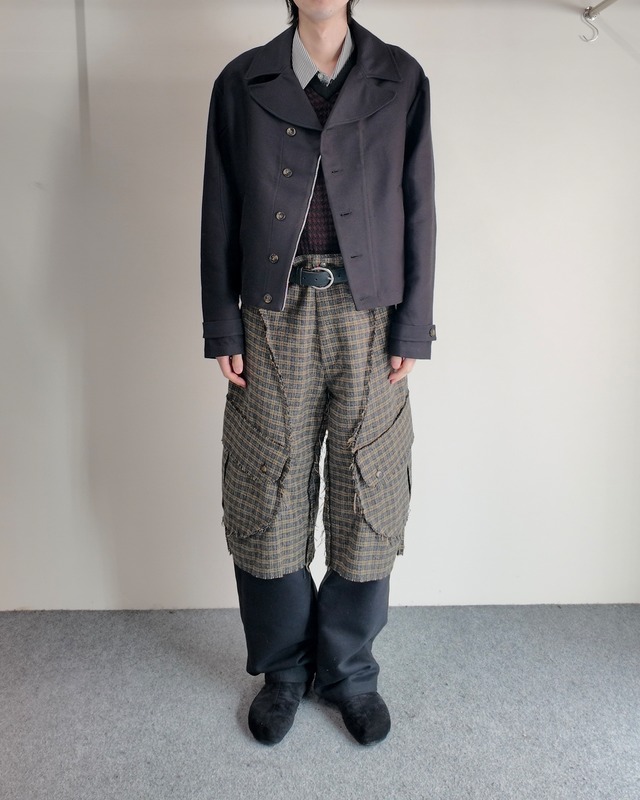 【26/AW STRONGTHE】MOSS / LAYERED POUCH CARGO PANTS