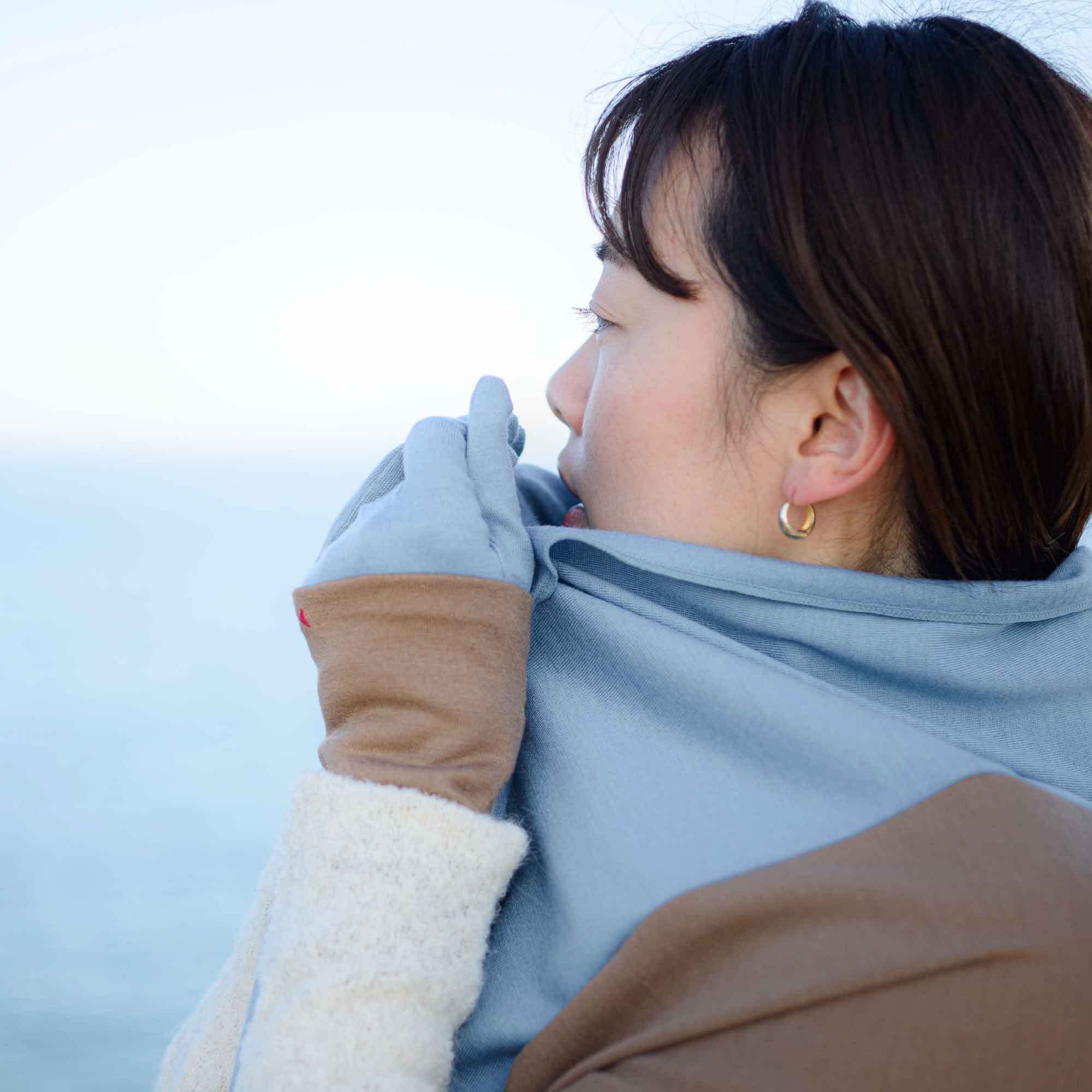 極美品✨LE CIEL BLEU ルシェルブルー ラムファー ロング マフラー 極美品✨LE CIEL BLEU ルシェルブルー ラムファー ロング