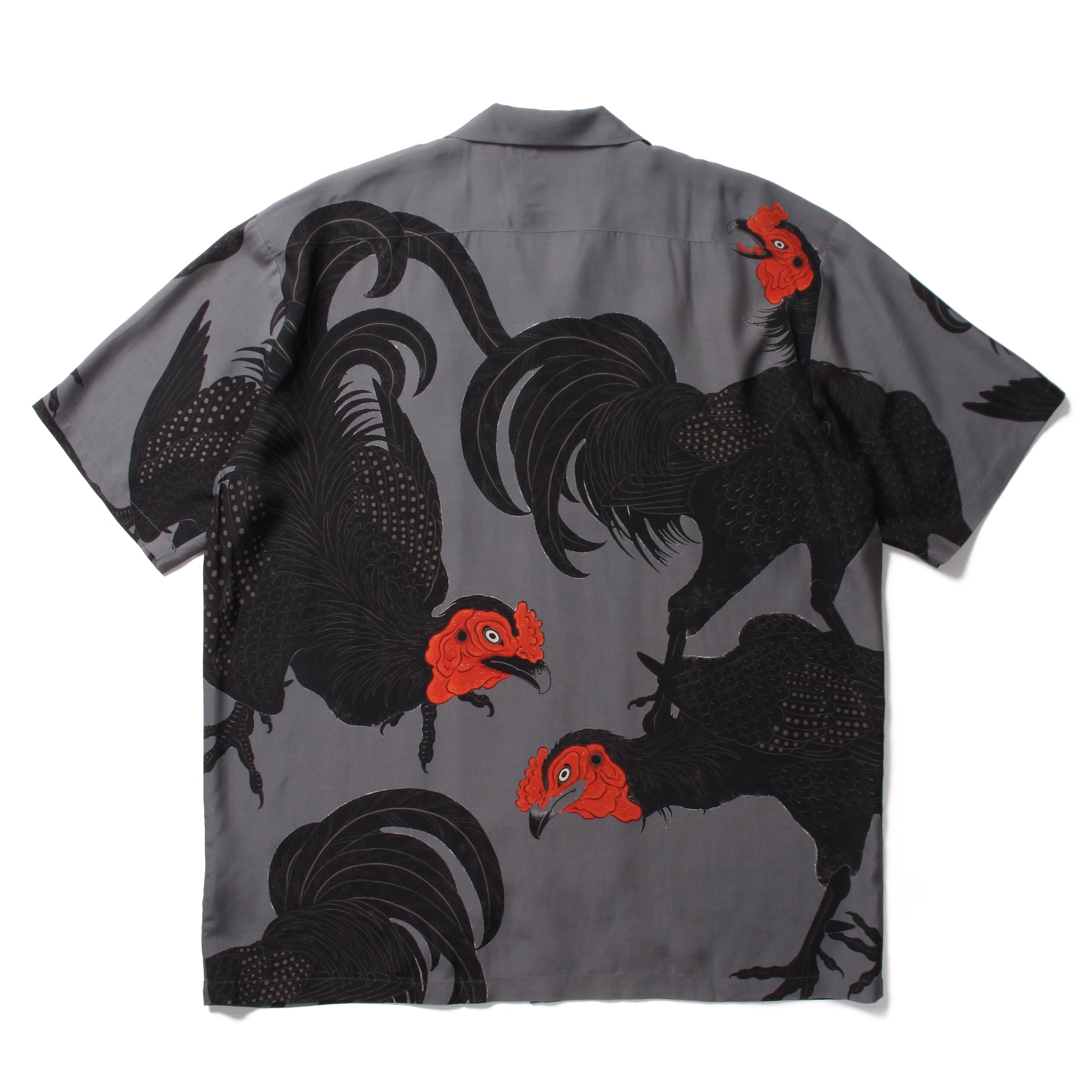 GAKKIN × BUDSPOOL 渦軍鶏 L/S HAWAIIAN SHIRTメンズ