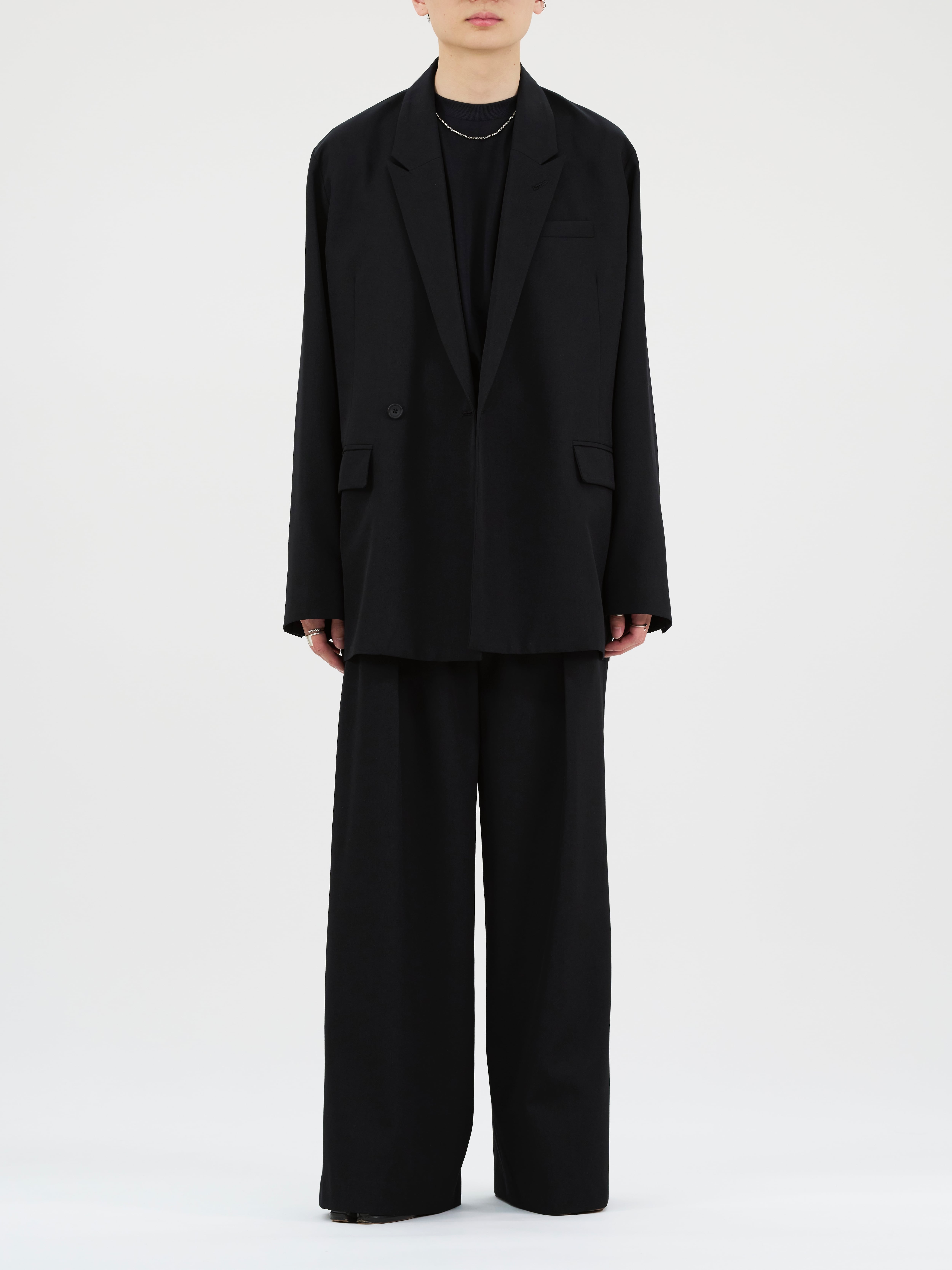 DOUBLE BREASTED WOOL GABARDINE JACKET | lapiis
