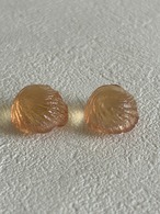 Japanese Vintage ボタン 17mm ドーム型 プラスチック クリア オレンジベージュ  デッドストック アクセサリーパーツ 装飾材 カルトナージュ