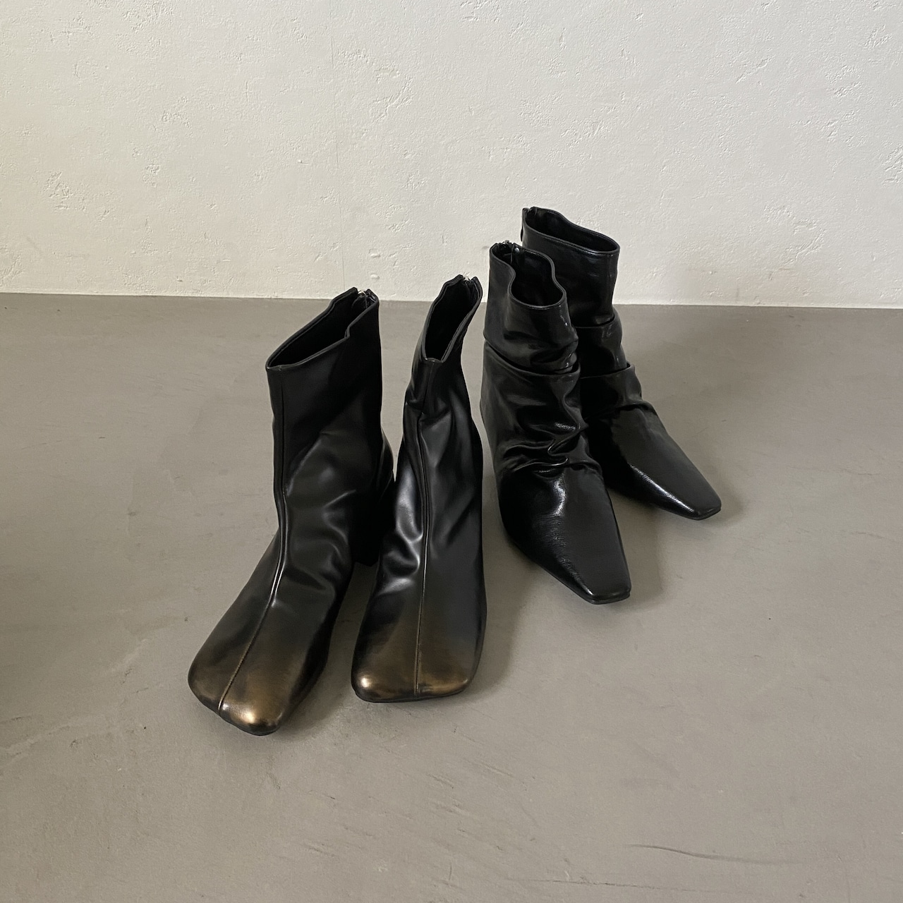 【受注予約:11月下旬入荷予定】Bronze fade square toe boots/black