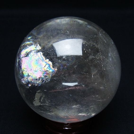水晶 丸玉 虹入り 64mm スフィア 置物 水晶玉 一点物 151-8804