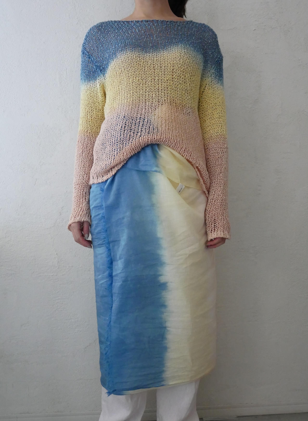 【三段染め×綿シルクスカーフ】SCARF016-12