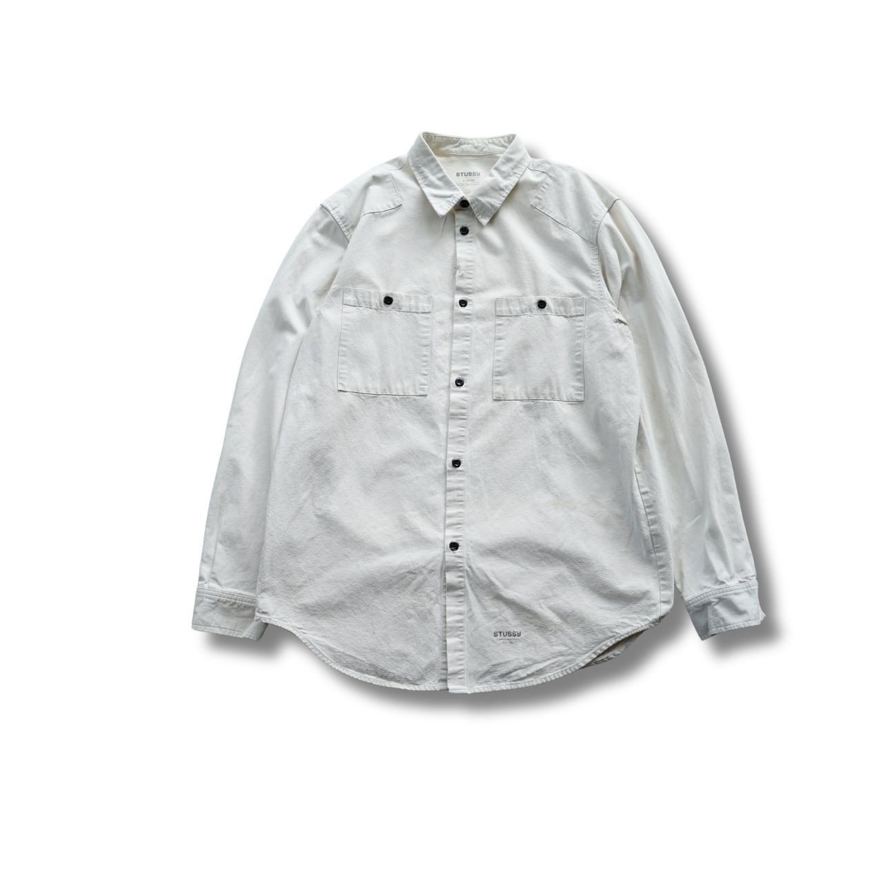 STUSSY ステューシー ダブルポケット ワークシャツ(表記XL・実寸XL相当)|NA987