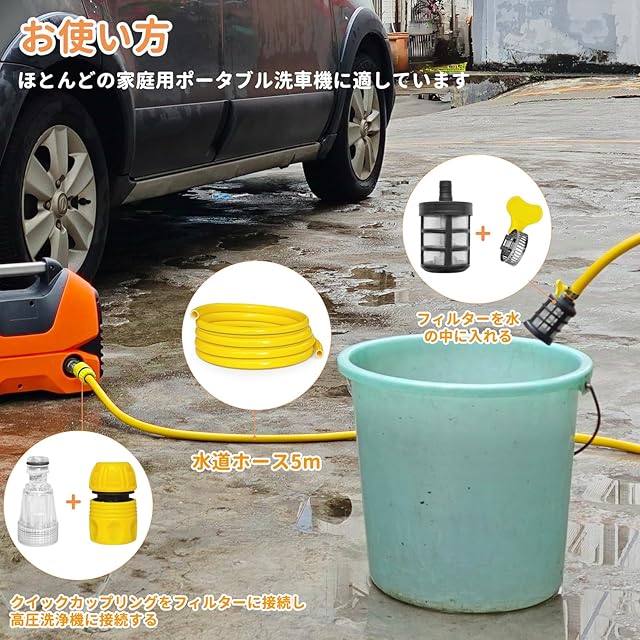 AUPETEK 自吸用ホース 水道ホース 10M ケルヒャー高圧洗浄機用