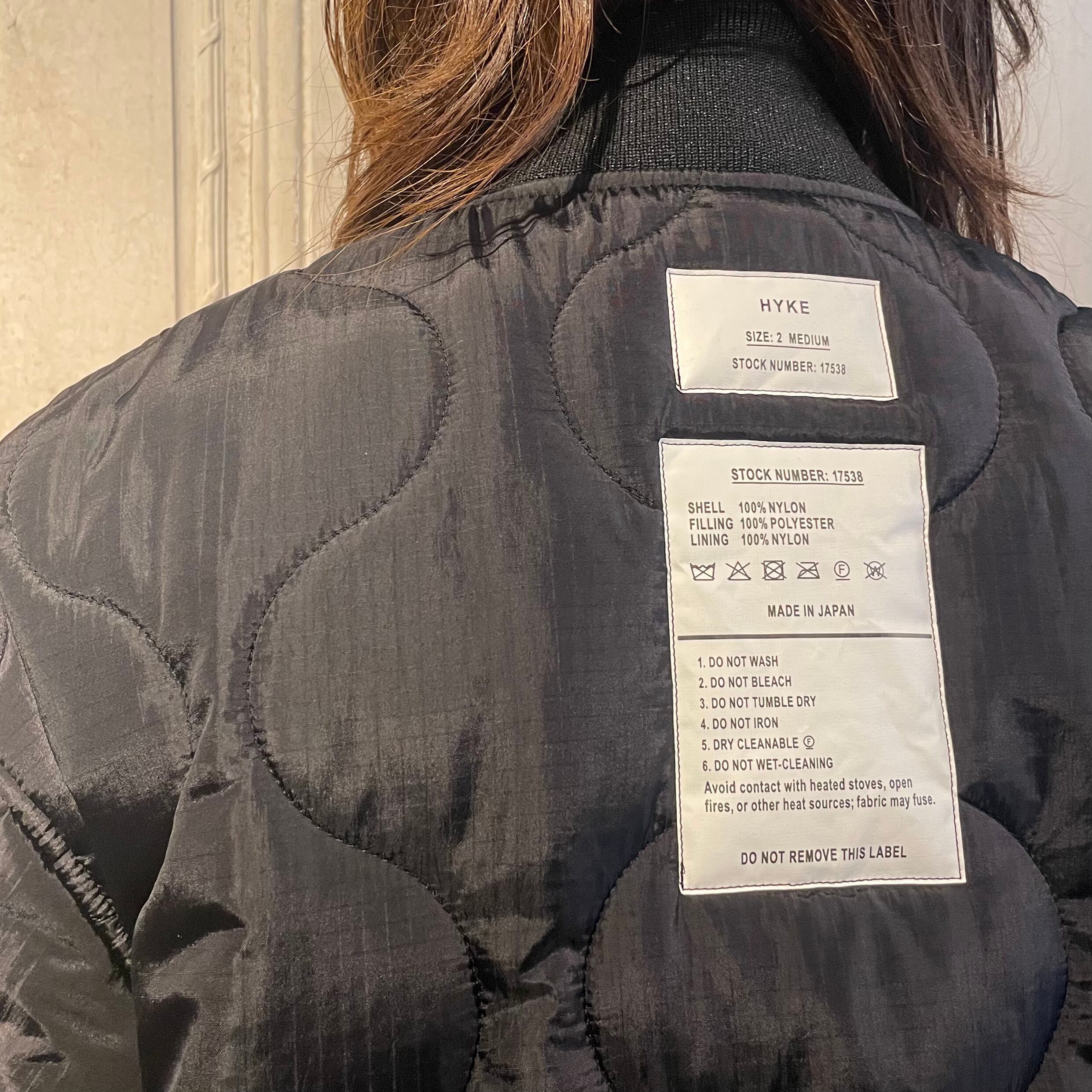 HYKE【ハイク】QUILTED LINER TYPE CWU-9/P JACKET ( 17538 / BLACK