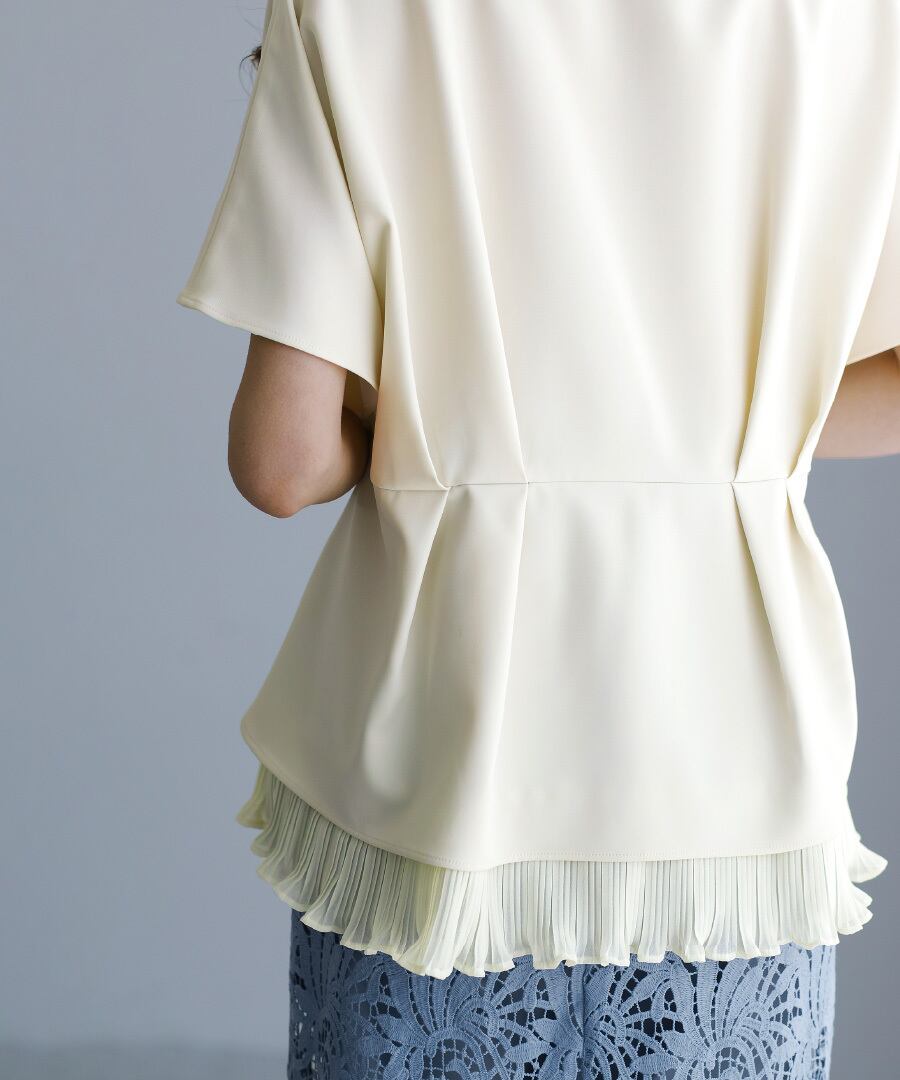 SALE 20％OFF】【 多機能すぎるブラウス 】ダブルピケ・裾シフォン