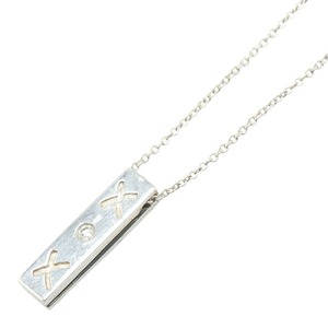 ティファニー キス バー 1Pダイヤ ネックレス SV925 シルバー レディース TIFFANY&Co. 【中古】