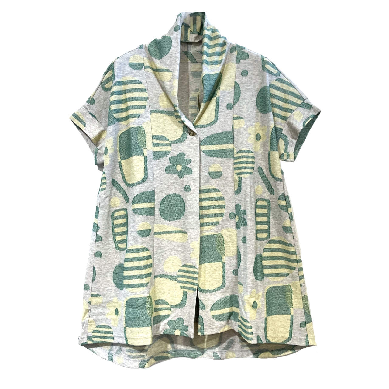 ドット＆ボーダーインレーインターシャ 着流しベスト【250-2242】　