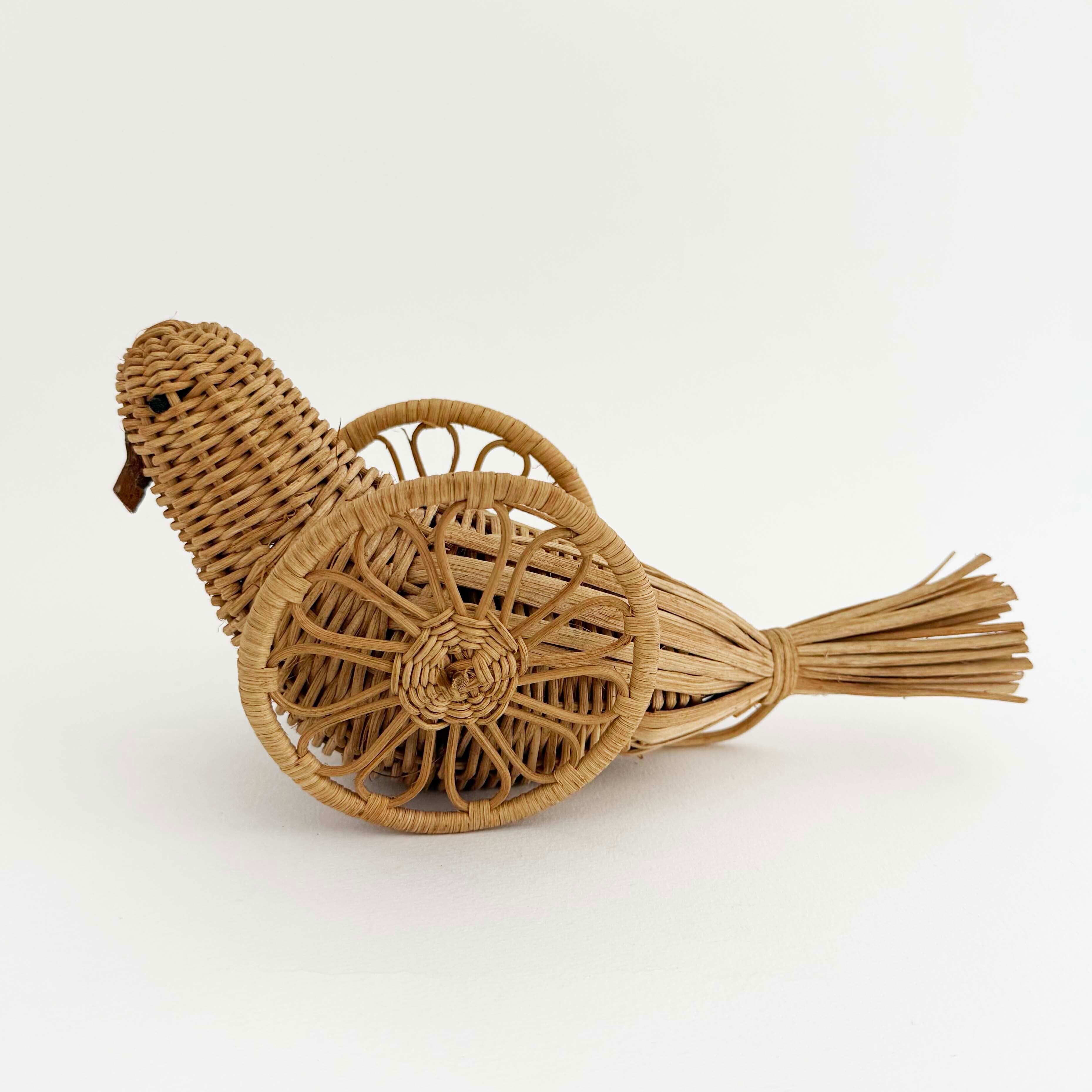 あけび細工ヴィンテージ鳩車（大）