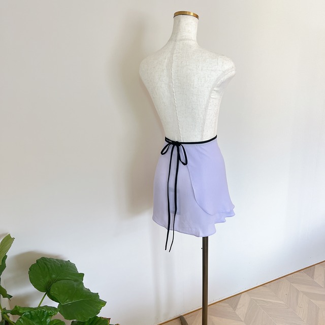パープル　やや透けにくい　巻きスカート（ショート）
