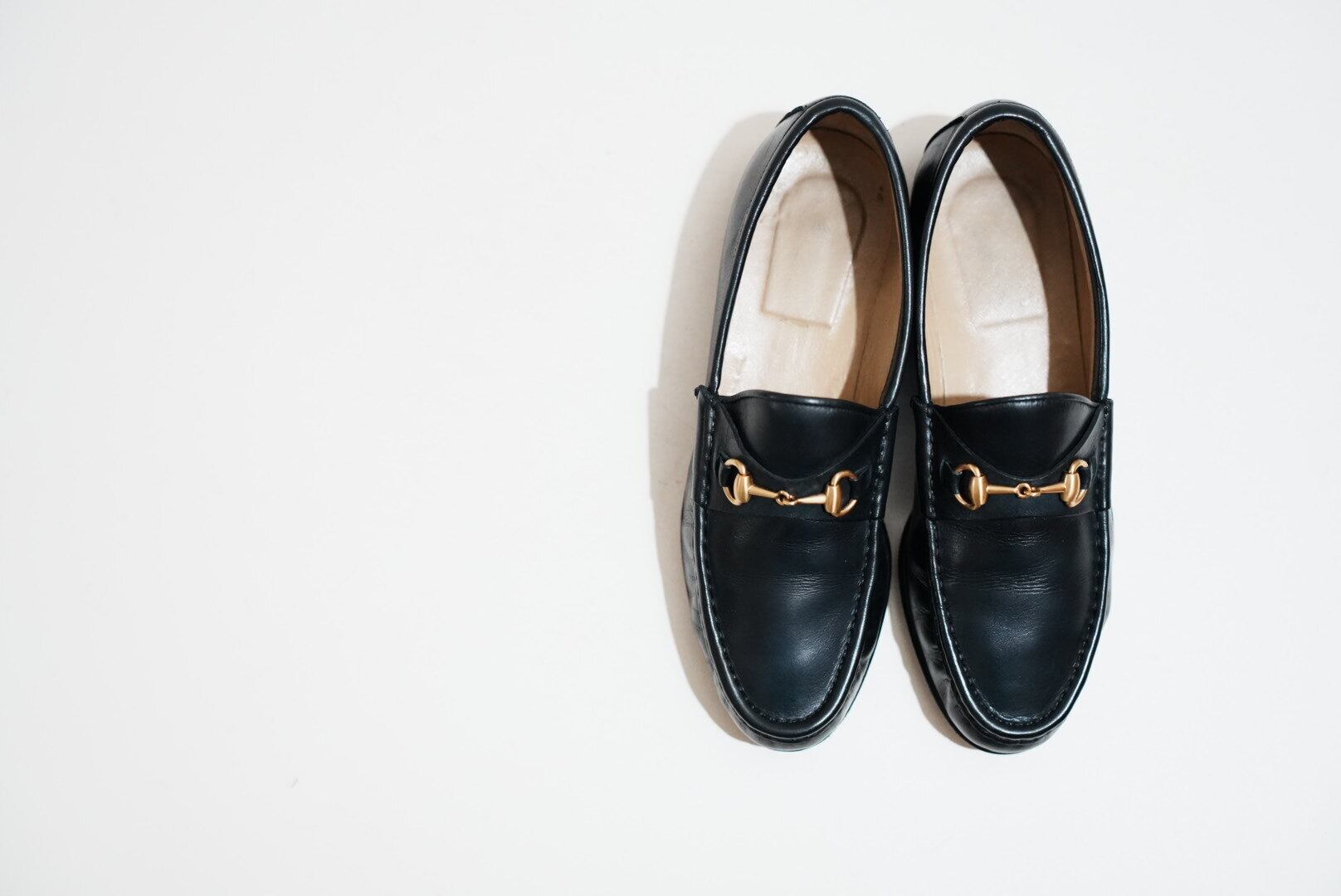 Old Gucci ホースビットローファー 36C Navy Suede | JUST LIKE HERE