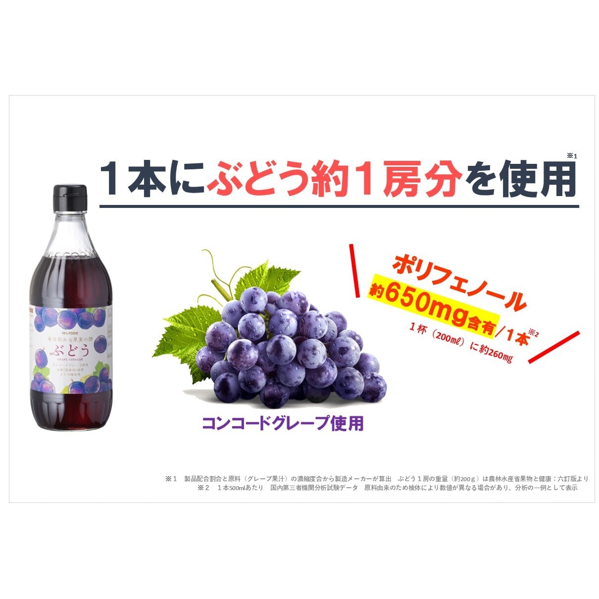 M'sFOOD 毎日飲める果実の酢 ぶどう 3本セット | MG-World
