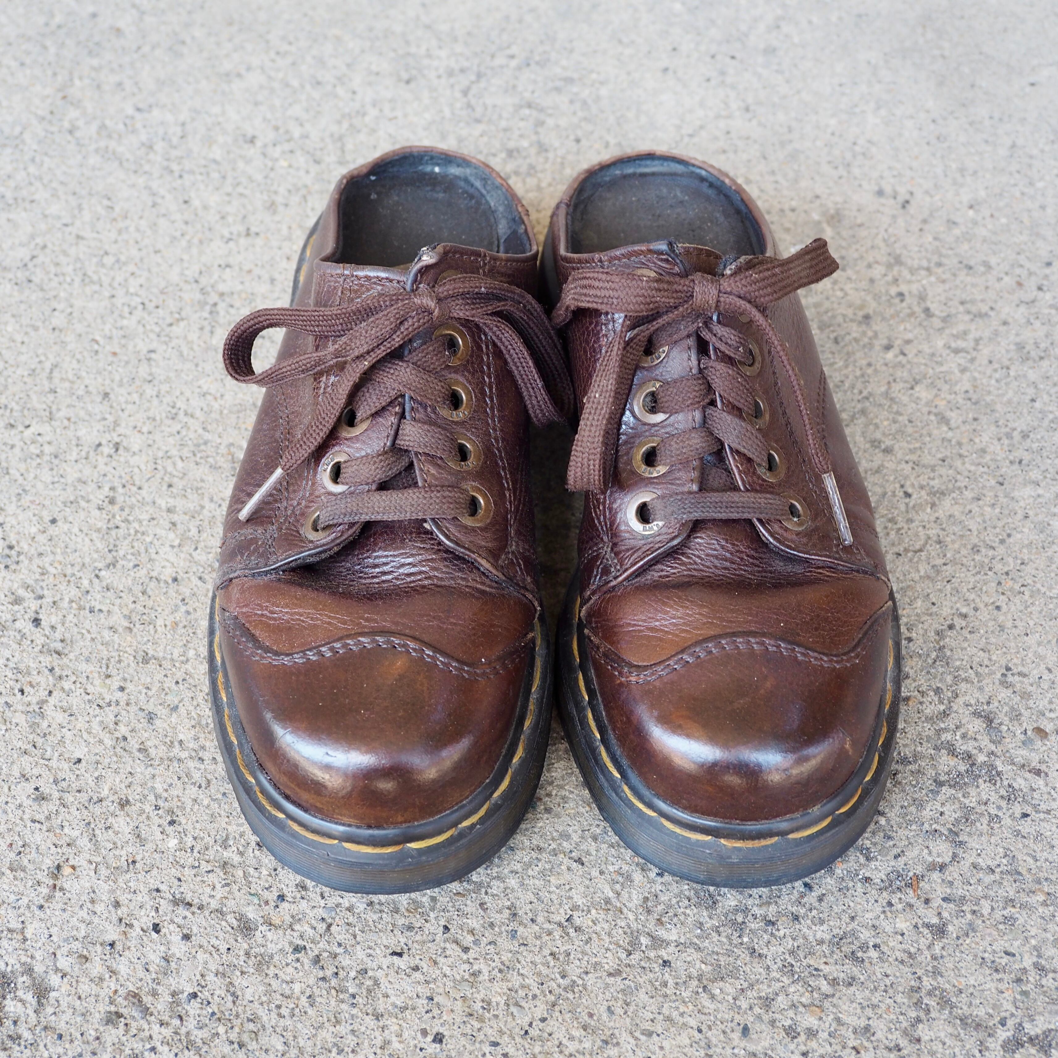 Dr.MARTENS lace up mule brown leather UK5 /ENGLAND製 ドクターマーチン レザーミュール サンダル