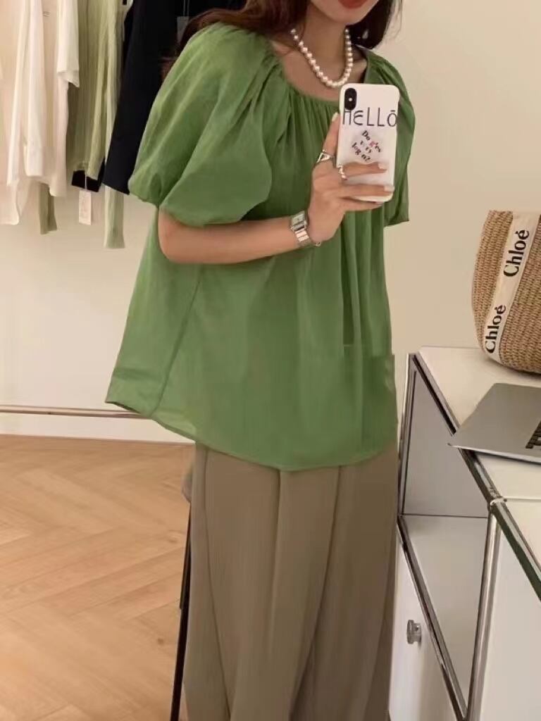 リネン混ブラウス　AJ22085-9967