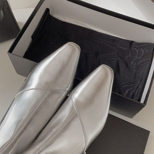 Pointed toe ankle-length short boots【2color】 C1147