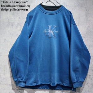 "Calvin Klein Jeans"brand logo embroidery design pullover sweat