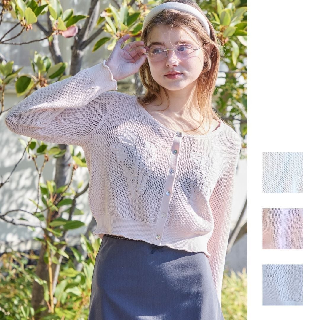 ローズチュールオフショルブラウス / Rose tulle off shoulder blouse