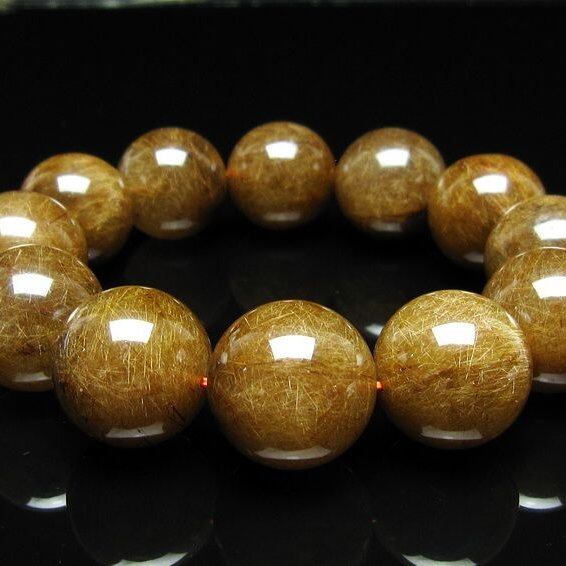 ルチルクォーツ ブレスレット 20mm ブロンズルチル ブレス 一点物 111-50784
