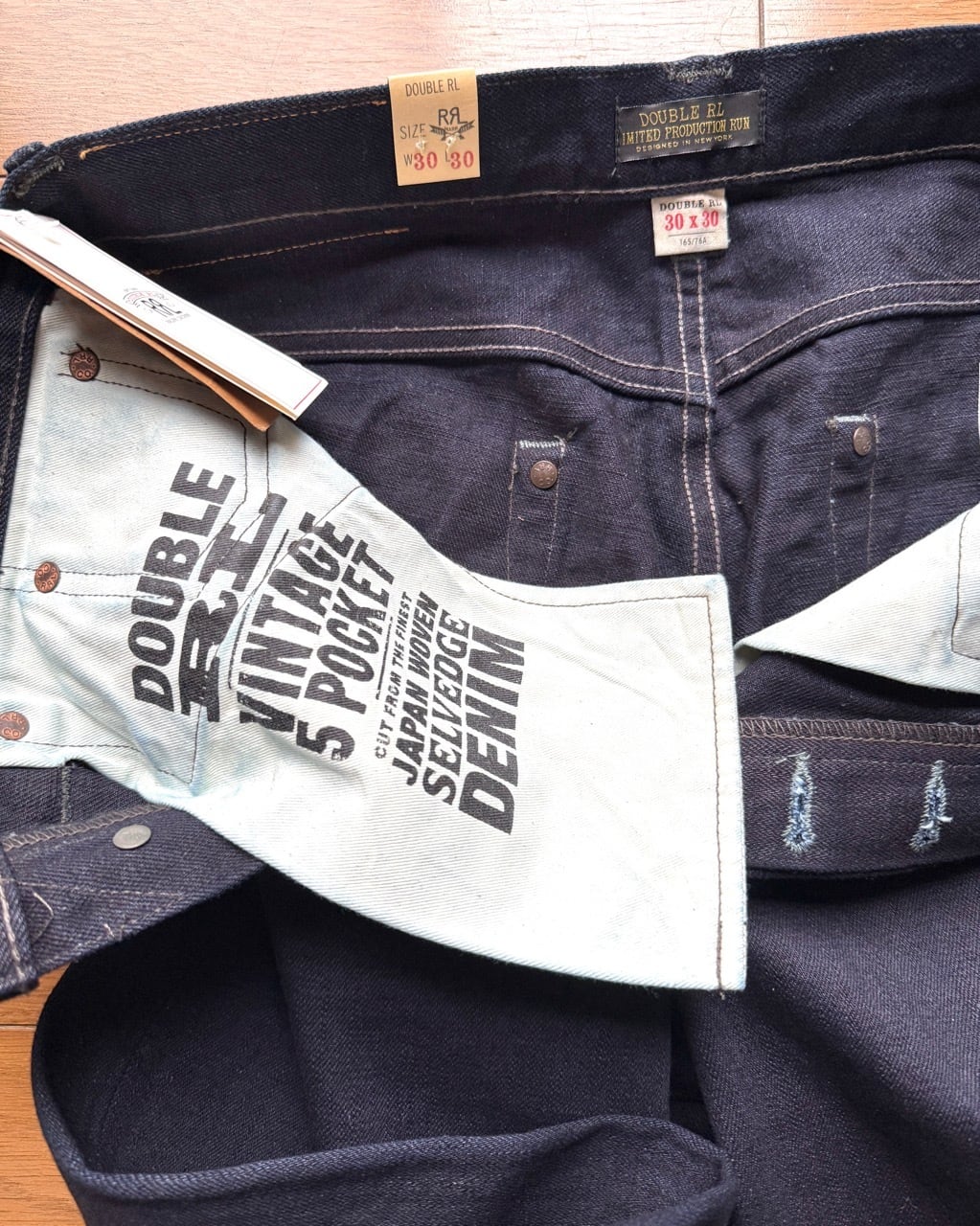 新品 RRL 限定品 アメリカ製 ビンテージ5ポケットデニム W30-L30