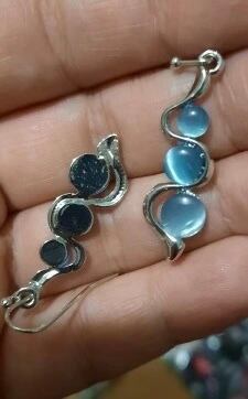 ブルーキャッツアイのピアス／イヤリング | amuletjewel