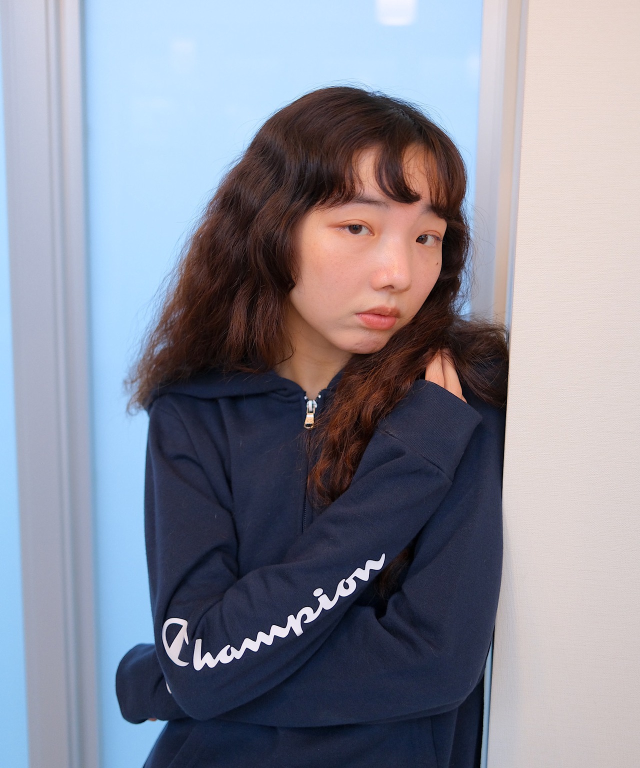 "Champion"fooded sweatshirt