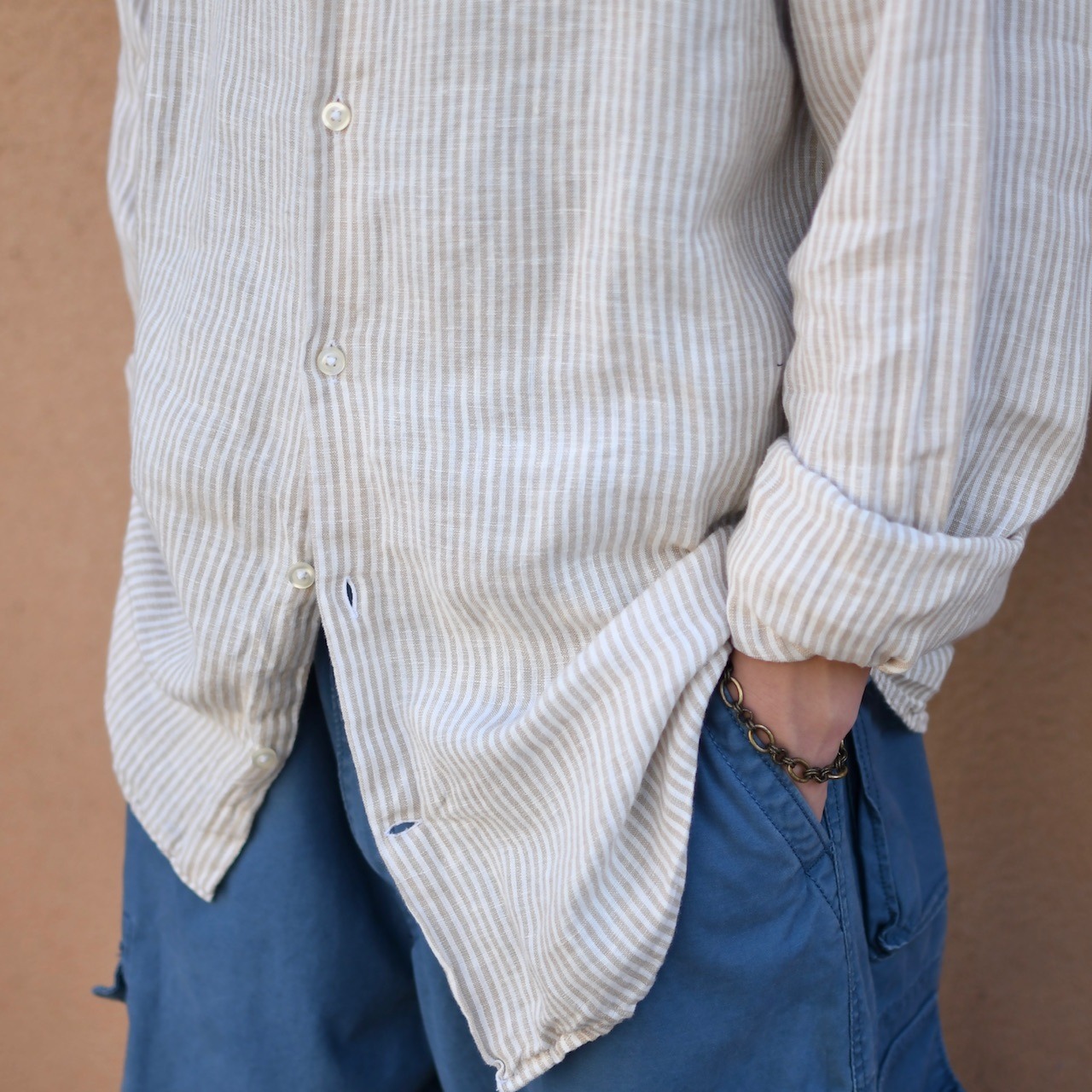 GAP stripe linen shirt beige