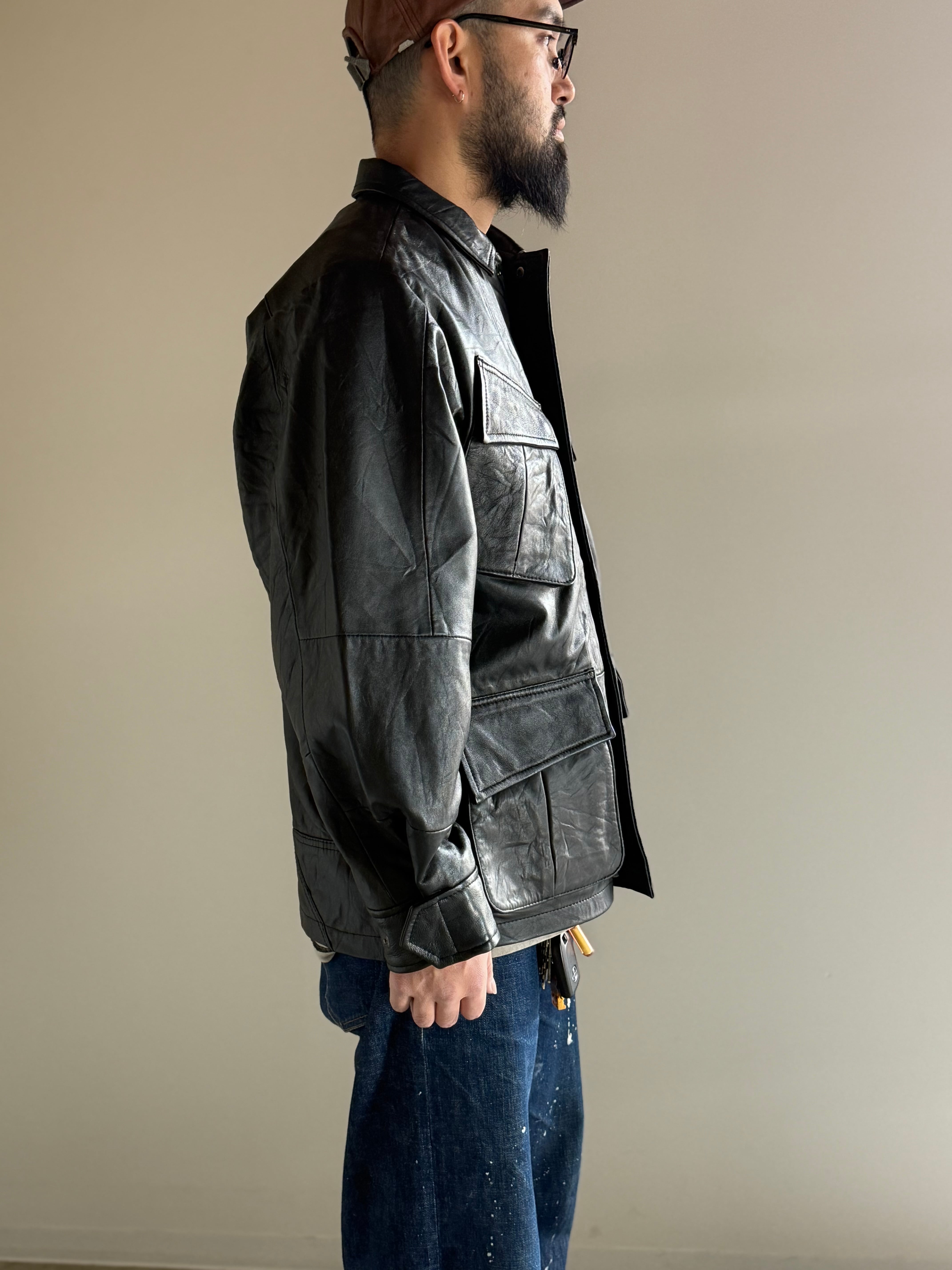 YOUSED【LEATHER JUNGLE FATIGUE JACKET】 | LARGE LAB TOWN